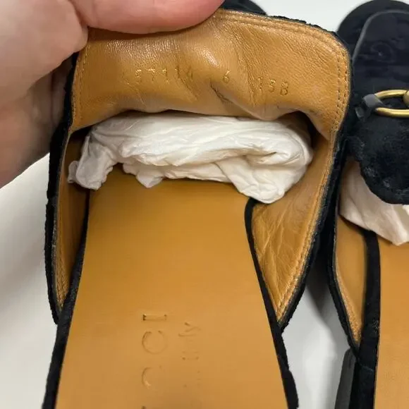 Gucci Princetown GG Monogram Embossed Black Velvet Horse Bit 6 Men / 8 Women - Picture 4 of 8